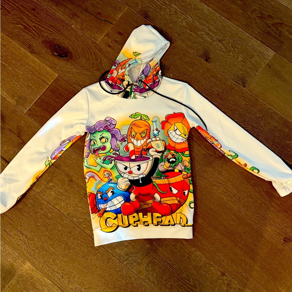 Cuphead Kids Hoodie - Colorful Cartoon Design